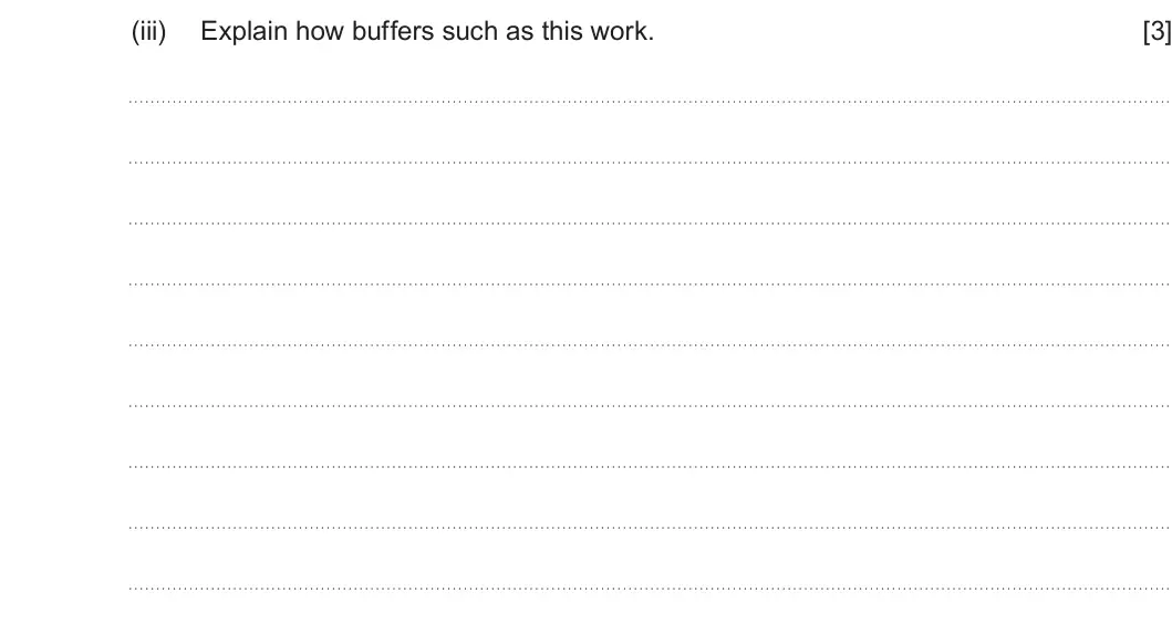 Summer 2023 Unit 3, question 11(c)(iii): Explain how buffers such as this work. [3]