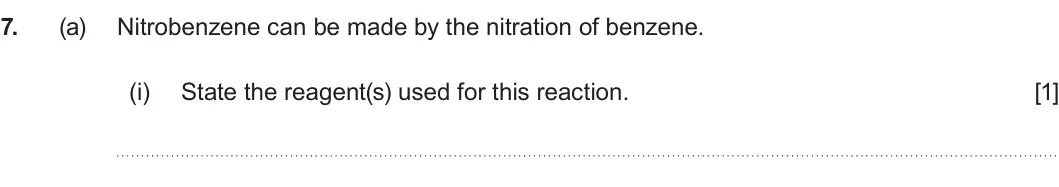 Summer 2024 Unit 4, question 7(a)(i): State the reagent(s) used for this reaction. [1]