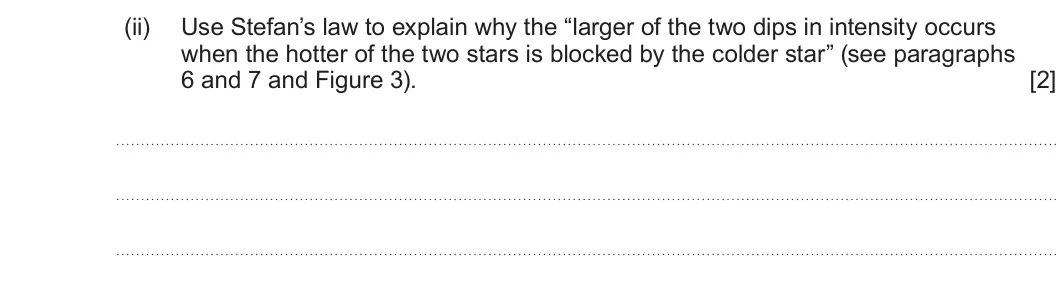 Summer 2023 Unit 3, question 7(c)(ii): Read through the following article carefully. Paragraph A summary of binary stars First of all, we call two stars orbiting their common centre of mass a “binary