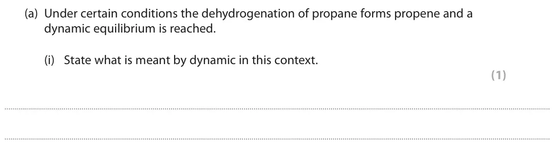 June 2022 Paper 1 Higher, question 10(a)(i): State what is meant by dynamic in this context. (1)