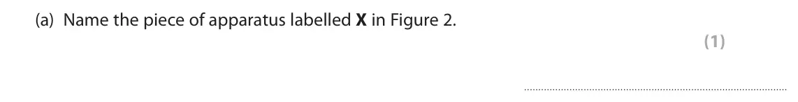 June 2025 Paper 2 Foundation, question 3(a): Name the piece of apparatus labelled X in Figure 2. (1)
