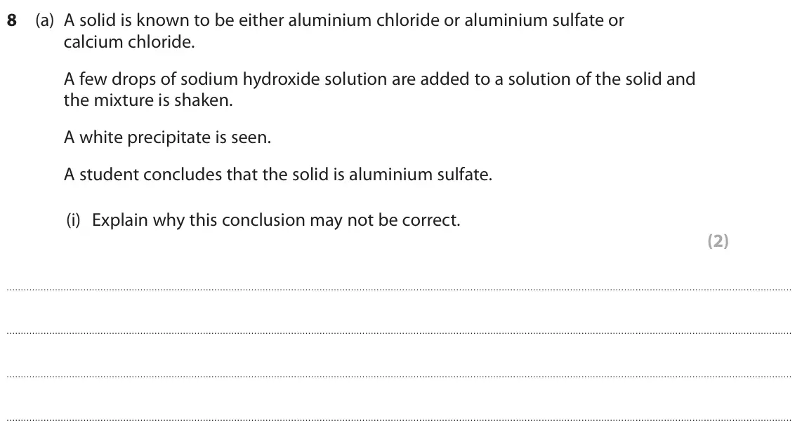 June 2024 Paper 2 Higher, question 8(a)(i): Explain why this conclusion may not be correct. (2)