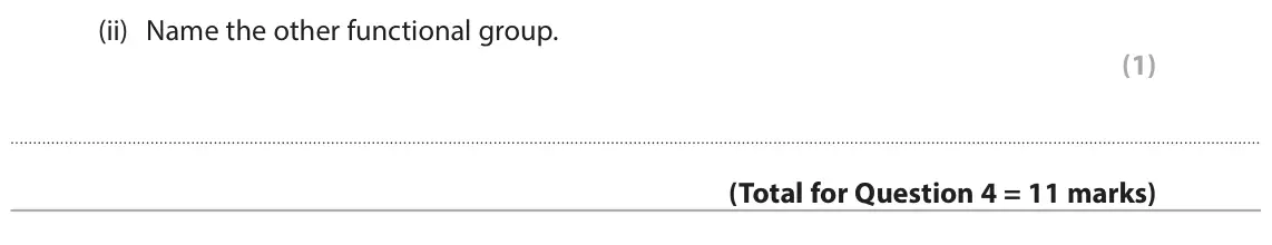 June 2025 Paper 2 Higher, question 4(d)(ii): Name the other functional group. (1)