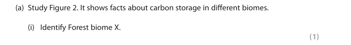 November 2020 Paper 3, question 2(a)(i): Identify Forest biome X. (1) 2 Use Section B (pages 4 and 5) in the Resource Booklet to answer this question. SECTION A People and the Biosphere The issue: Russ