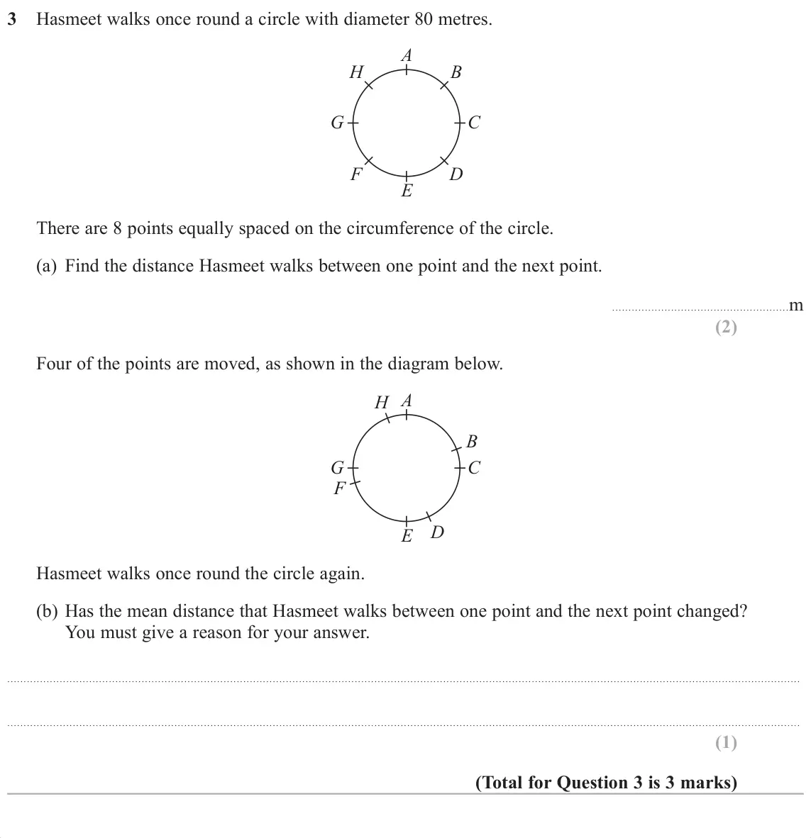 November 2017 Paper 2H, question 3: is 3 marks)