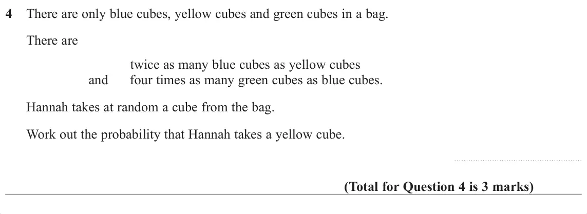 November 2017 Paper 2H, question 4: is 3 marks)