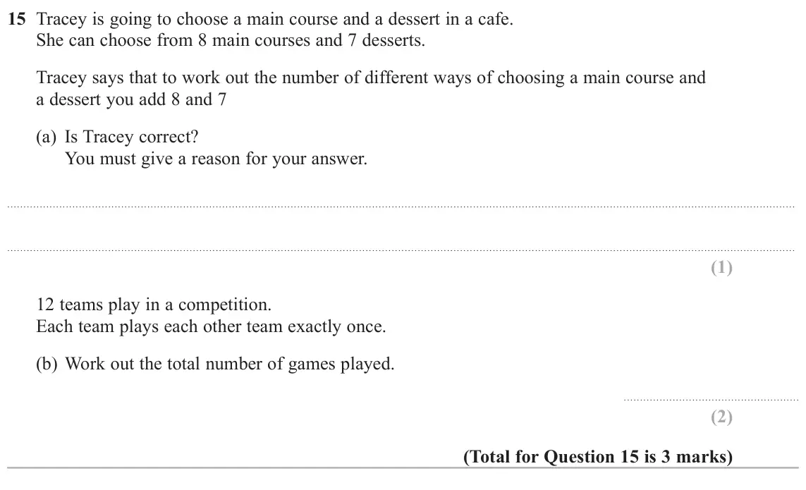 November 2017 Paper 2H, question 15: is 3 marks)