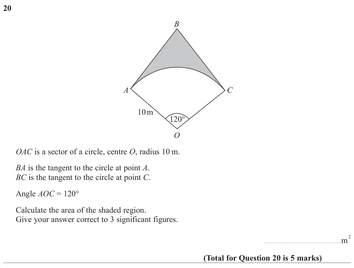 November 2017 Paper 2H, question 20: B A C P  O OACLVDVHFWRURIDFLUFOHFHQWUHOUDGLXV P BALVWKHWDQJHQWWRWKHFLUFOHDWSRLQWA. BCLVWKHWDQJHQWWRWKHFLUFOHDWSRLQWC.  