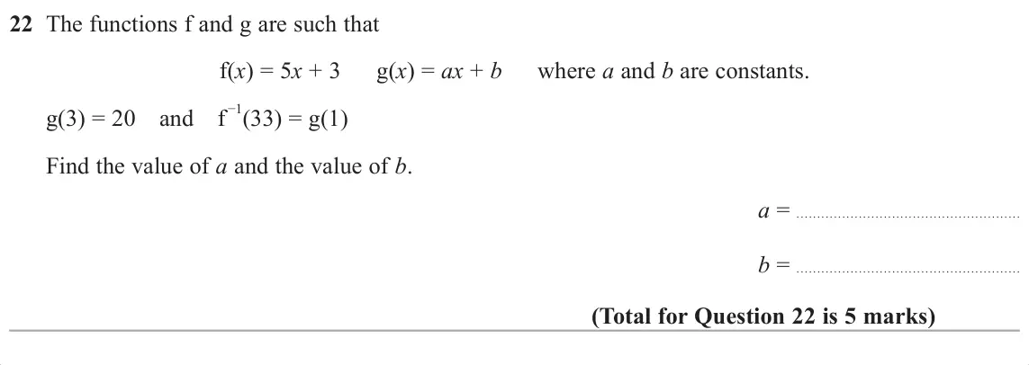 November 2017 Paper 2H, question 22: is 5 marks)