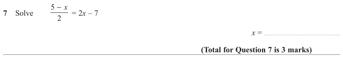 June 2018 Paper 3H, question 7: 7 Solve 5 2 x =