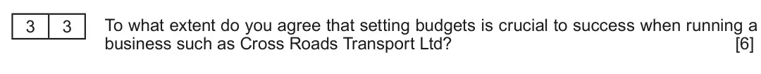 Summer 2017 AS Unit 2, question 3.3: All change at Cross Roads Transport Ltd Cross Roads Transport Ltd, a family business employing 320 staff and set up in 1960, had recently been taken over by Car