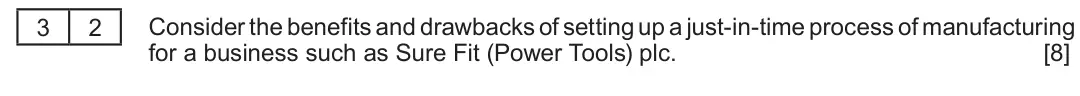 Summer 2018 AS Unit 2, question 3.2: Sure Fit (Power Tools) plc faces up to becoming leaner The latest profit and loss account (income statement) gave John Hanley, Managing Director of Sure Fit (Po