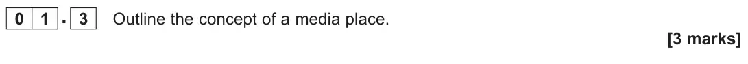 November 2020 AS Paper 2, question 01.3: Outline the concept of a media place. [3 marks]