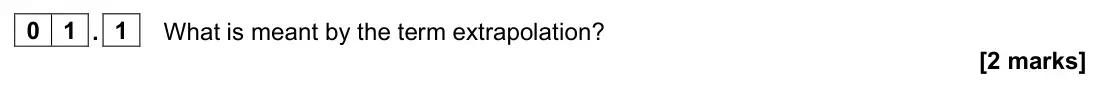 June 2022 Paper 2, question 01.1: What is meant by the term extrapolation? [2 marks] 0 1 Read the information below and then answer the questions that follow. The UK tea market Tea drinking in t