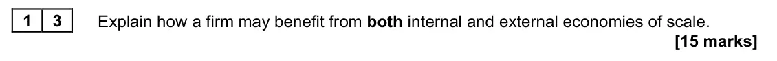 November 2021 Paper 1, question 13: Explain how a firm may benefit from both internal and external economies of scale. [15 marks] Essay 3 Aston Martin, the luxury car manufacturer, became a public