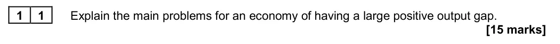 June 2022 Paper 2, question 11: Explain the main problems for an economy of having a large positive output gap. [15 marks] Essay 2 In 2018, the European Commission estimated that Bulgaria and 