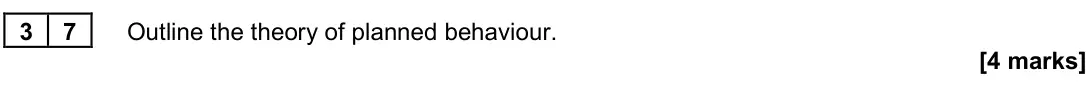 June 2022 Paper 3, question 37: Outline the theory of planned behaviour. [4 marks]