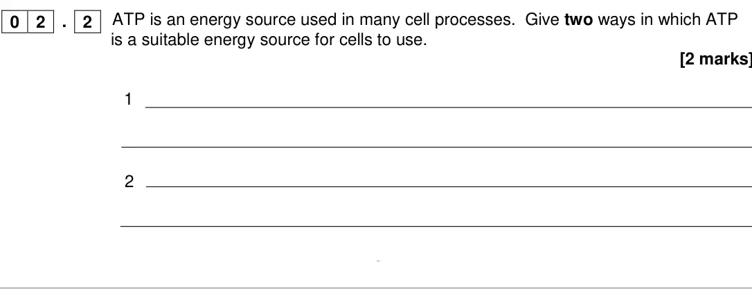 Specimen Paper 2, question 02.2: 2 1 8