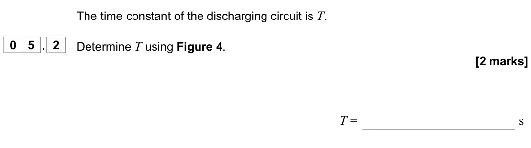 June 2025 Paper 2, question 05.2: Determine T using Figure 4. [2 marks] T = s