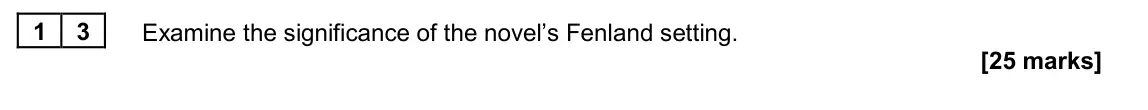June 2024 Paper 2B, question 13: Examine the significance of the novel’s Fenland setting.