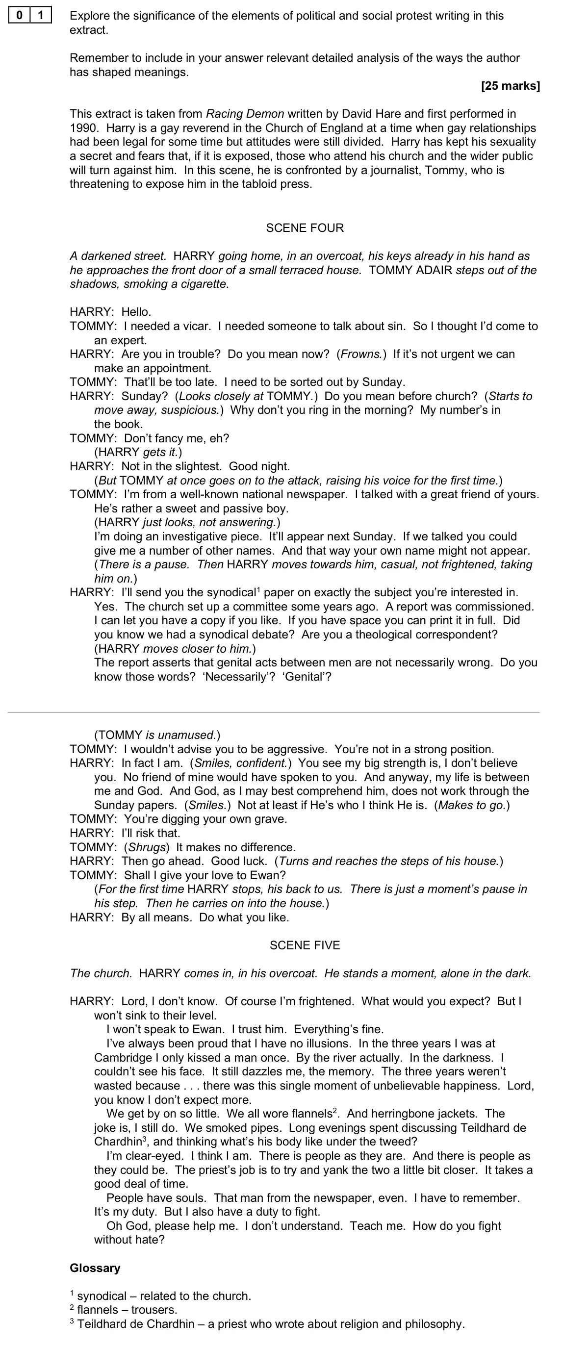June 2025 Paper 2B, question 01: Explore the significance of the elements of political and social protest writing in this extract. Remember to include in your answer relevant detailed analysis 