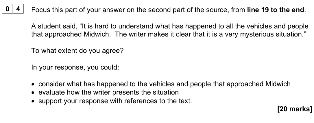 June 2025 Paper 1, question 04: Focus this part of your answer on the second part of the source, from line 19 to the end. A student said, “It is hard to understand what has happened to all the