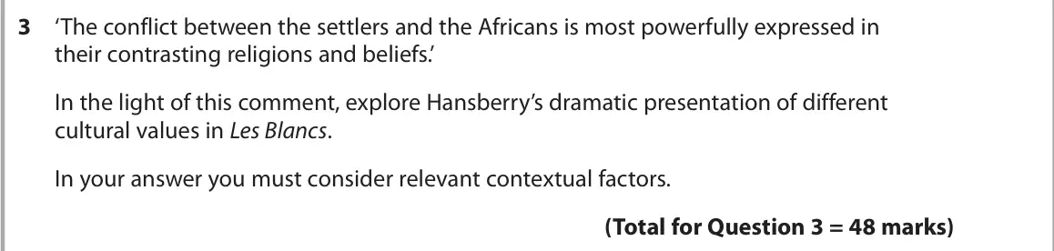 June 2025 AS Paper 1, question 3: ‘The conflict between the settlers and the Africans is most powerfully expressed in their contrasting religions and beliefs.’ In the light of this comment, expl