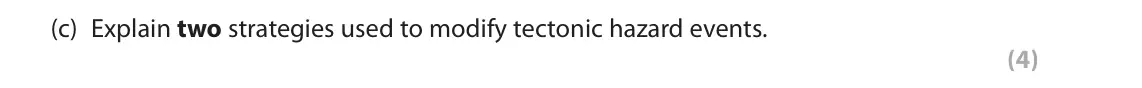 June 2019 AS Paper 1, question 1(c): Explain two strategies used to modify tectonic hazard events. (4) SECTION A The following resources relate to Question 1. 6 February 2016 13 November 2016 Magni