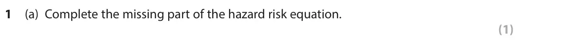June 2024 AS Paper 1, question 1(a): Complete the missing part of the hazard risk equation. (1) SECTION A The following resource relates to Question 1. N Caribbean Sea Port-au-Prince Jeremie 20km E