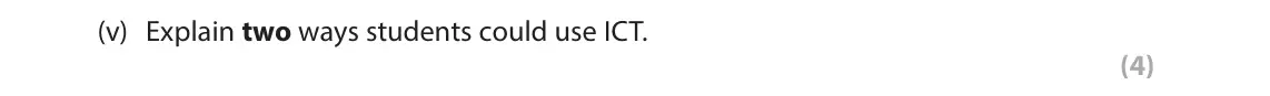 June 2025 AS Paper 1, question 3(a)(v): Explain two ways students could use ICT. (4) Waterfall at Sannox 50m Cir Mhòr 799m X N Key Risk management: Recommended walking route 1km Start of walking route