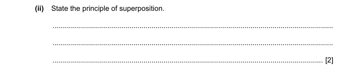 Specimen Paper 2, question 4(a)(ii): State the principle of superposition. [2]