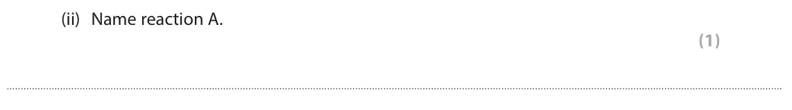 June 2025 Paper 1, question 6(a)(ii): Name reaction A. (1)