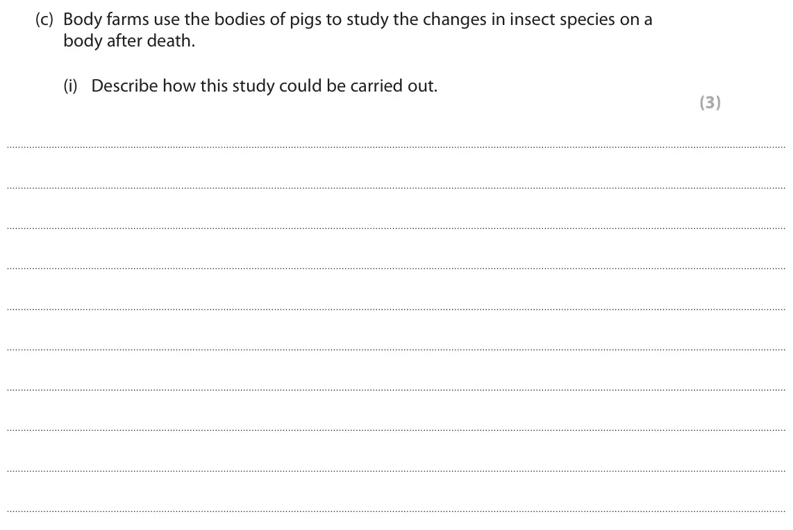 June 2019 Paper 1, question 5(c)(i): Describe how this study could be carried out. (3)