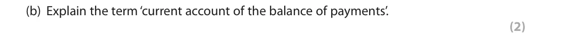 June 2018 Paper 2, question 3(b): Explain the term ‘current account of the balance of payments’. (2) 3 United States current account of the balance of payments, 1993–2015 0 –100 –200 –300 –400 U