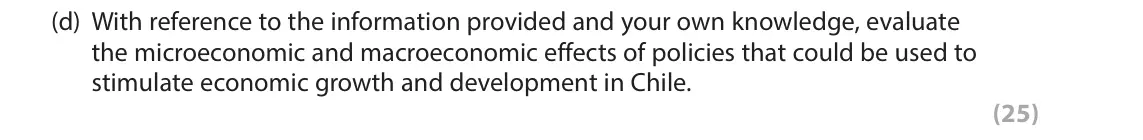 June 2017 Paper 3, question 1(d): With reference to the information provided and your own knowledge, evaluate the microeconomic and macroeconomic effects of policies that could be used to stimul