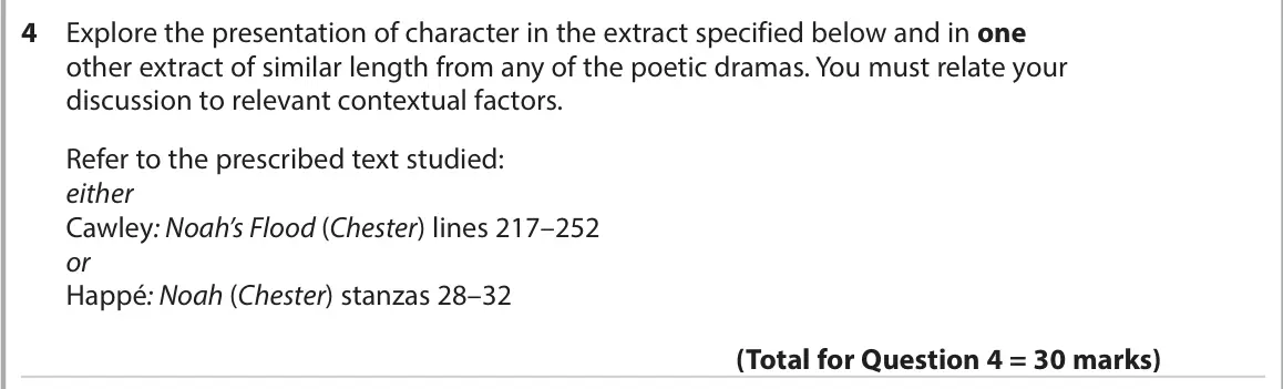 June 2022 Paper 3, question 4: Explore the presentation of character in the extract specified below and in one other extract of similar length from any of the poetic dramas. You must relate y