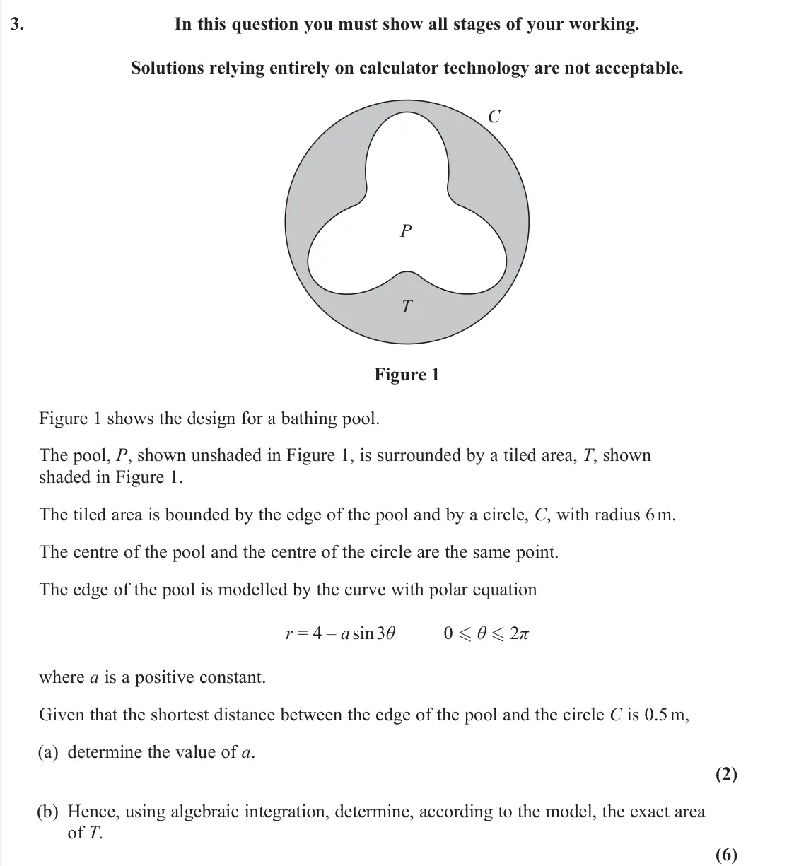 June 2024 Core Pure 1, question 3: In this question you must show all stages of your working. Solutions relying entirely on calculator technology are not acceptable. T P C Figure 1 Figure 1 shows