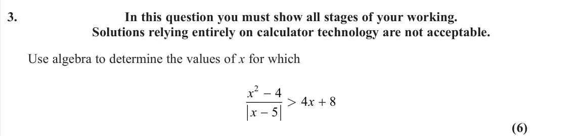 June 2025 Further Pure 1, question 3: In this question you must show all stages of your working. Solutions relying entirely on calculator technology are not acceptable. Use algebra to determine the