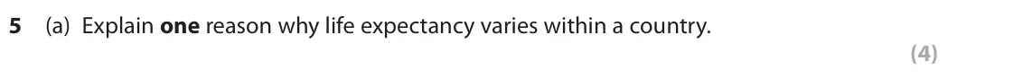 November 2021 Paper 2, question 5(a): Explain one reason why life expectancy varies within a country. (4) SECTION C The following resource relates to Question 5b. Vietnam Tunisia Philippines India K
