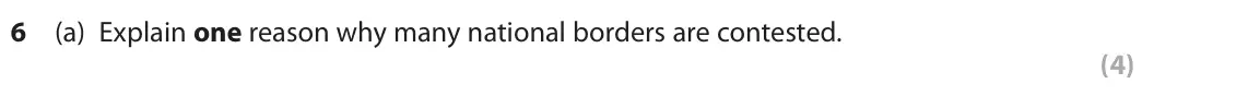 November 2021 Paper 2, question 6(a): Explain one reason why many national borders are contested. (4) The following resource relates to Question 6b. Ireland Caribbean* Singapore Switzerland Netherla