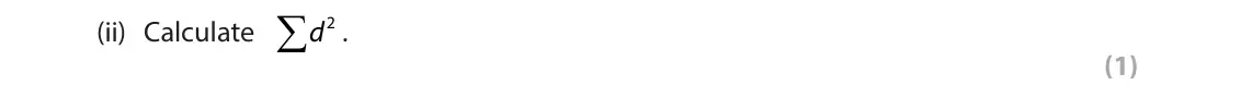 June 2025 Paper 3, question 2(a)(ii): Calculate d2 . (1)