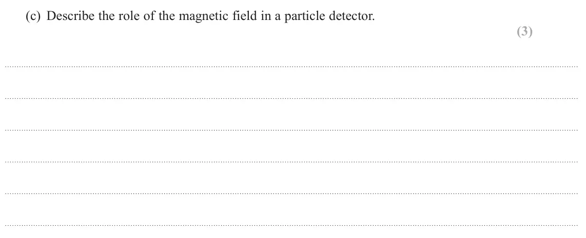 June 2024 Paper 1, question 14(c): Describe the role of the magnetic field in a particle detector. (3)