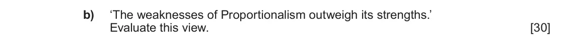 June 2025 Component 3, question 3(b): ‘The weaknesses of Proportionalism outweigh its strengths.’ Evaluate this view.