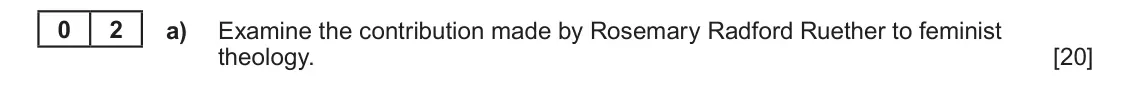June 2025 Component 1A, question 2(a): Examine the contribution made by Rosemary Radford Ruether to feminist theology.