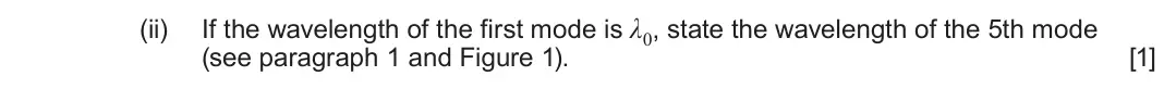 June 2024 Component 1, question 8(a)(ii): Read through the following article carefully. Paragraph Some Physics of Music 1 When stationary waves are produced on a string, only certain frequencies are all