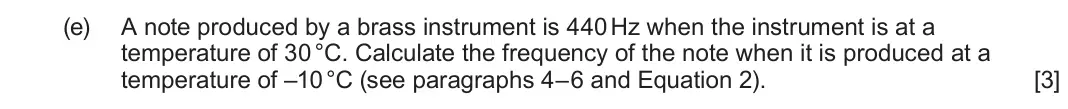 June 2024 Component 1, question 8(e): Read through the following article carefully. Paragraph Some Physics of Music 1 When stationary waves are produced on a string, only certain frequencies are all