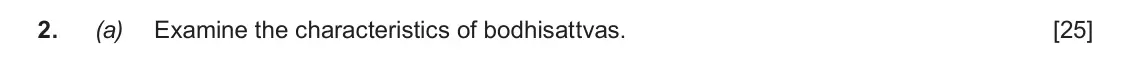 June 2018 AS Component 1D, question 2(a): Examine the characteristics of bodhisattvas.