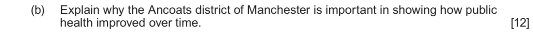 June 2024 Component 2F, question 6(b): Explain why the Ancoats district of Manchester is important in showing how public health improved over time.