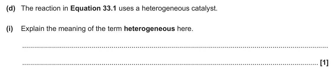 June 2024 Paper 1, question 33(d)(i): Explain the meaning of the term heterogeneous here. [1]