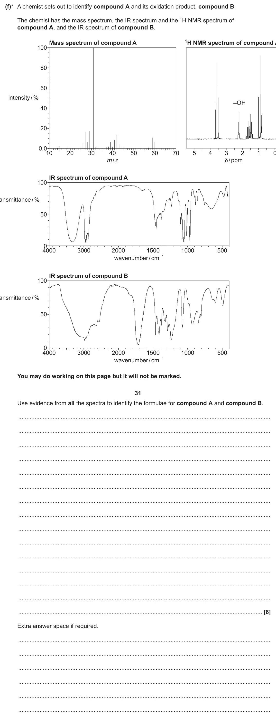 June 2024 Paper 1, question 34(f): The plastic welding agent butanone, CH3CH2COCH3, is sold as “model cement” and used for joining the plastic parts of scale model kits. (f)* A chemist sets out t